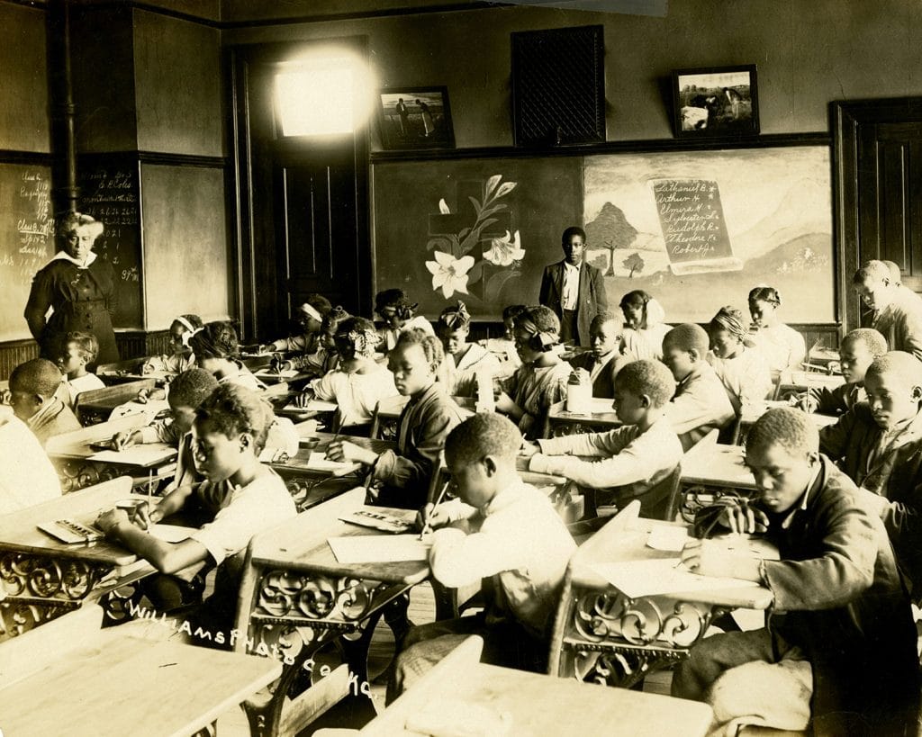 a group of students in classroom