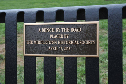 A BENCH BY THE ROAD PLACED BY THE MIDDLETOWN HISTORICAL SOCIETY APRIL 17, 2015