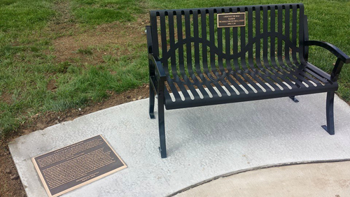 a bench in garden